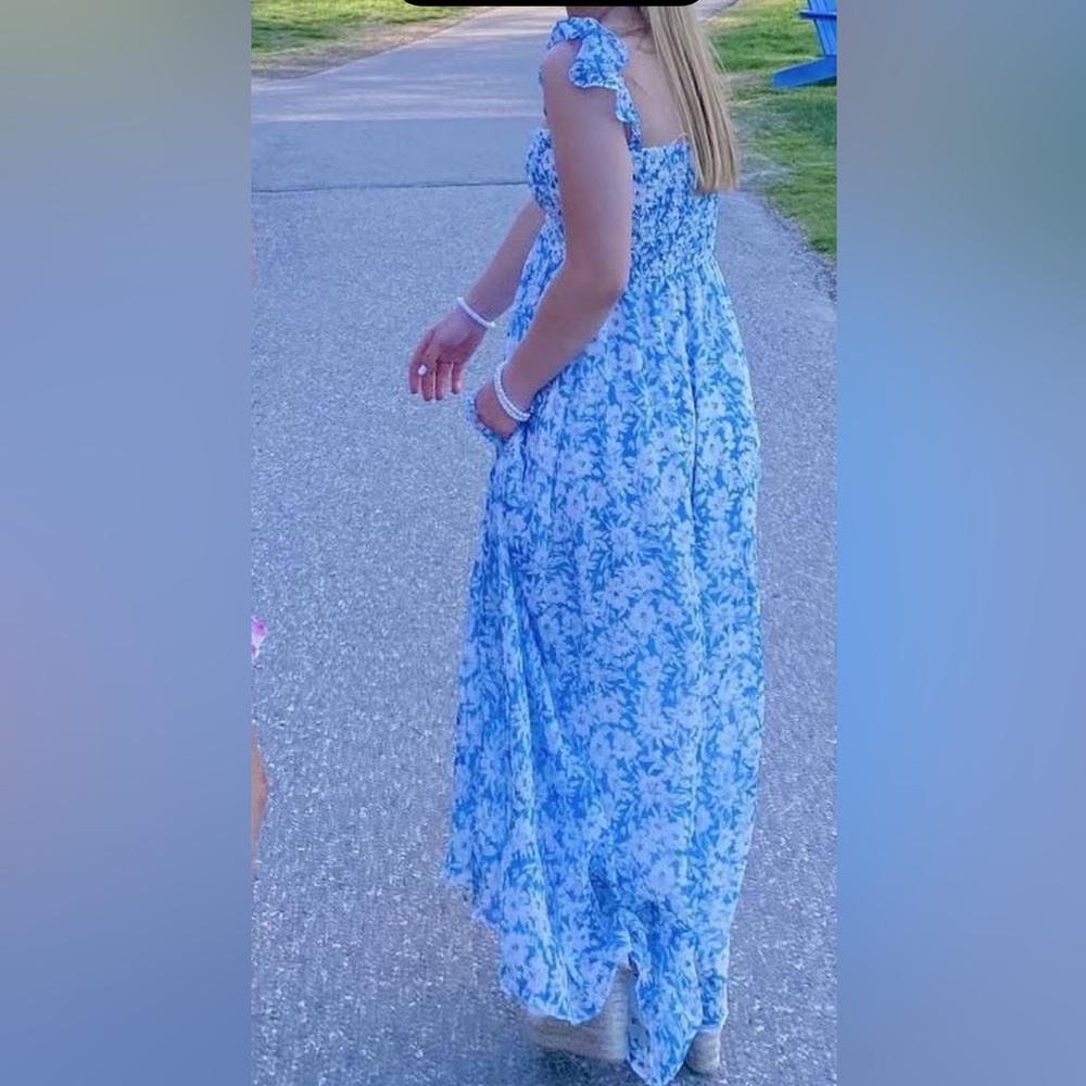 Floral Blue Maxi Skirt